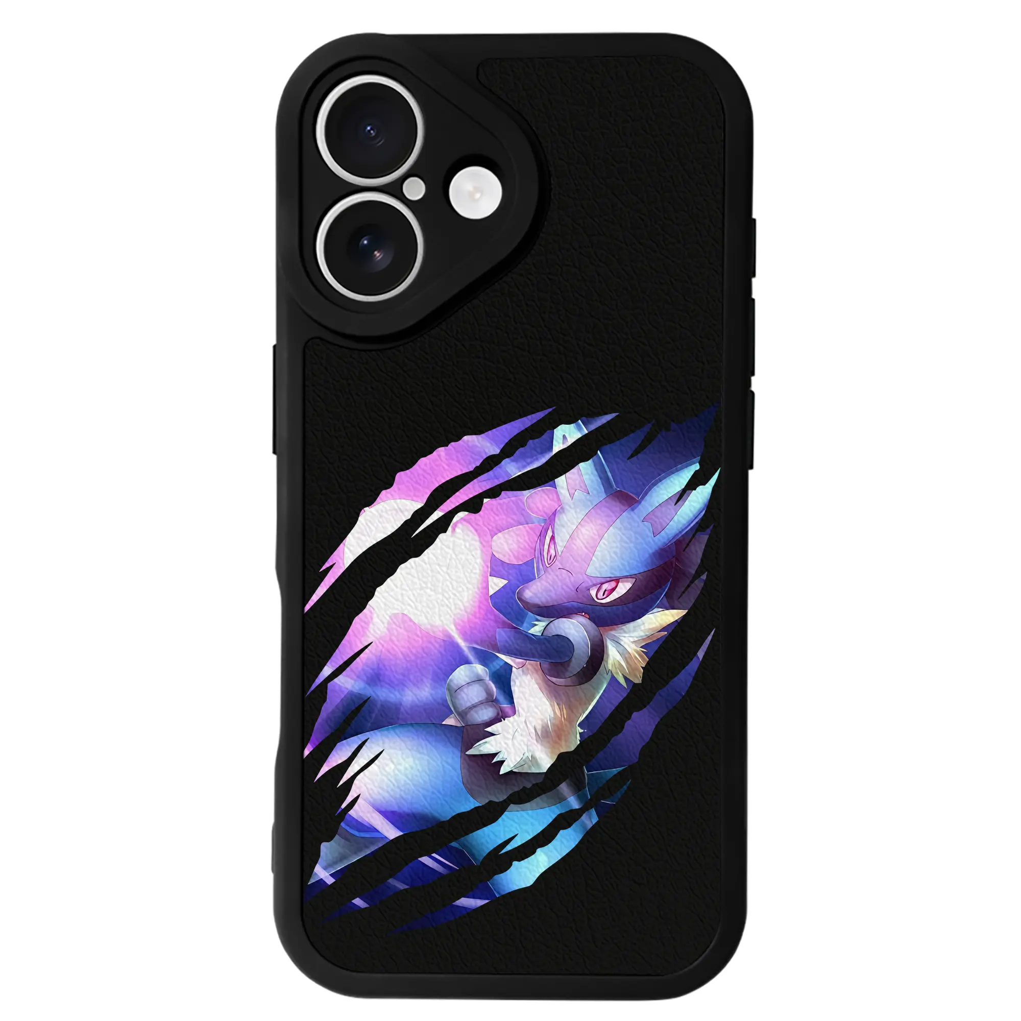 ポケモン グッズ,ルカリオ - IPhone 16シリーズ対応 ・ シリコンスマホケース ・ レザー調 ・ 高精度フィット ・ 耐衝撃 ・ ワイヤレス充電対応 ・ 精密カット